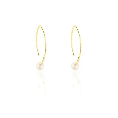 OROVIVO HESSA Damen Ohrringe Lang Gold 375 (9 Karat) Zuchtperle Perlmutt, Ohrringe Lang mit Stein OROVIVO HESSA Damen Ohrringe Lang Gold 375 (9 Karat) Zuchtperle Perlmutt, Ohrringe Lang mit Stein