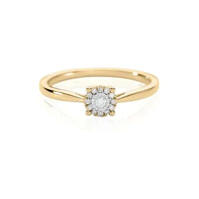 OROVIVO ALLYSON Damen Ring Gold Bicolor Gold/Silber 585 (14 Karat) Diamant Weiß 0,020 ct, Ring mit Stein OROVIVO ALLYSON Damen Ring Gold Bicolor Gold/Silber 585 (14 Karat) Diamant Weiß 0,020 ct, Ring mit Stein