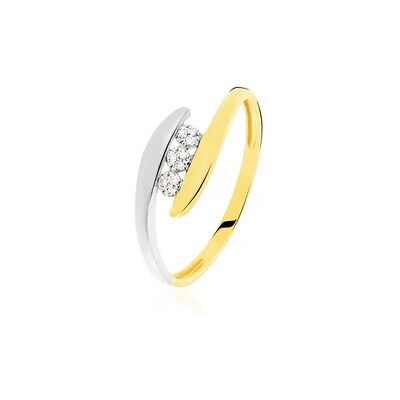 OROVIVO DELPHINE Damen Ring Gold Bicolor 375 (9 Karat) Diamant Weiß 0,03 ct, Ring mit Stein OROVIVO DELPHINE Damen Ring Gold Bicolor 375 (9 Karat) Diamant Weiß 0,03 ct, Ring mit Stein