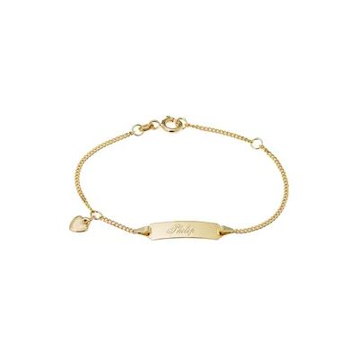 OROVIVO PANZER ID Kinder ID Armband Gold 585 (14 Karat) Herz, ID Armband ohne Stein OROVIVO PANZER ID Kinder ID Armband Gold 585 (14 Karat) Herz, ID Armband ohne Stein