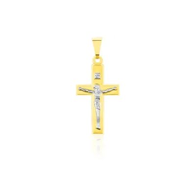 OROVIVO DAMIAN KREUZ 5 Unisex Anhänger Gold Bicolor 333 (8 Karat) Christus, Anhänger ohne Stein OROVIVO DAMIAN KREUZ 5 Unisex Anhänger Gold Bicolor 333 (8 Karat) Christus, Anhänger ohne Stein