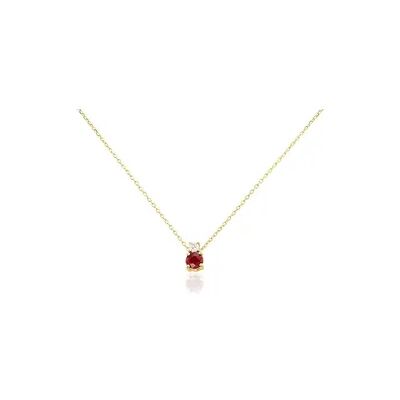 OROVIVO ELISABETH Damen Kette Gold 585 (14 Karat) Rubin Rot 0,33 ct, Kette mit Stein OROVIVO ELISABETH Damen Kette Gold 585 (14 Karat) Rubin Rot 0,33 ct, Kette mit Stein