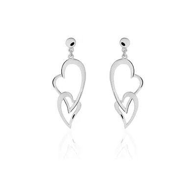 OROVIVO Damen Ohrringe Lang Silber 925 Doppelherz, Ohrringe Lang ohne Stein OROVIVO Damen Ohrringe Lang Silber 925 Doppelherz, Ohrringe Lang ohne Stein