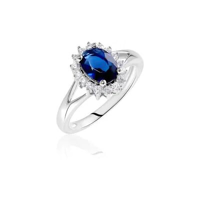 OROVIVO SINYA Damen Ring Silber Silber 925 Glas Blau 2,06 ct, Ring mit Stein OROVIVO SINYA Damen Ring Silber Silber 925 Glas Blau 2,06 ct, Ring mit Stein