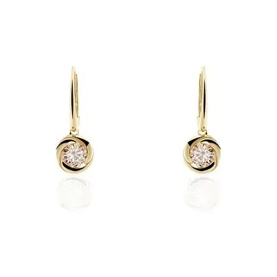 OROVIVO YELLINA Damen Ohrringe Lang Silber vergoldet 925 Zirkonia Champagner 2,68 ct Spirale, Ohrringe Lang mit Stein OROVIVO YELLINA Damen Ohrringe Lang Silber vergoldet 925 Zirkonia Champagner 2,68 ct Spirale, Ohrringe Lang mit Stein