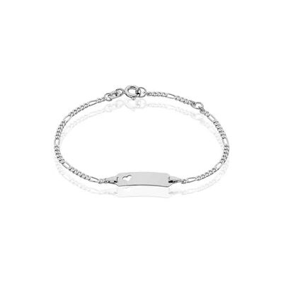 OROVIVO FIGARO S ID Kinder ID Armband Silber 925 Herz, ID Armband ohne Stein OROVIVO FIGARO S ID Kinder ID Armband Silber 925 Herz, ID Armband ohne Stein