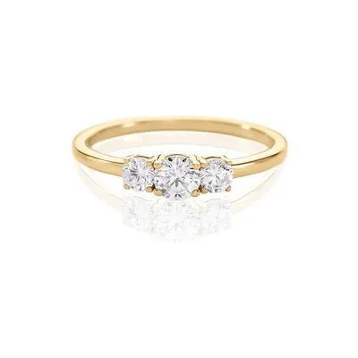 OROVIVO Trilog Damen Ring Gold 375 (9 Karat) Zirkonia Weiß, Ring mit Stein OROVIVO Trilog Damen Ring Gold 375 (9 Karat) Zirkonia Weiß, Ring mit Stein