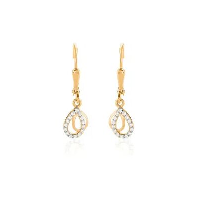 OROVIVO TUIZO Damen Ohrringe Lang Gold Bicolor Gold/Silber 375 (9 Karat) Andere Steine Weiß Tropfen, Ohrringe Lang mit Stein OROVIVO TUIZO Damen Ohrringe Lang Gold Bicolor Gold/Silber 375 (9 Karat) Andere Steine Weiß Tropfen, Ohrringe Lang mit Stein