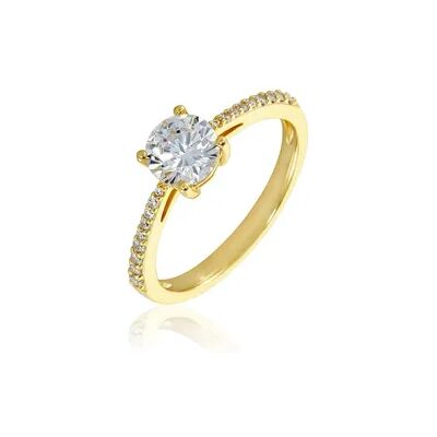 OROVIVO PAULINA Damen Ring Silber vergoldet 925 Zirkonia Weiß 1,35 ct B 1,7 mm, Ring mit Stein OROVIVO PAULINA Damen Ring Silber vergoldet 925 Zirkonia Weiß 1,35 ct B 1,7 mm, Ring mit Stein