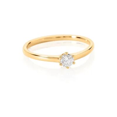OROVIVO MONOPOLI Damen Ring Gold 585 (14 Karat) Diamant Weiß 0,26 ct, Ring mit Stein OROVIVO MONOPOLI Damen Ring Gold 585 (14 Karat) Diamant Weiß 0,26 ct, Ring mit Stein