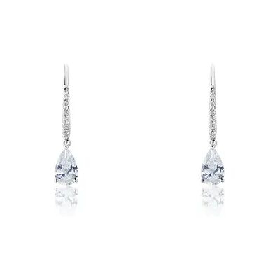 OROVIVO LORETA Damen Ohrringe Lang Silber 925 Zirkonia Weiß 2,71 ct, Ohrringe Lang mit Stein OROVIVO LORETA Damen Ohrringe Lang Silber 925 Zirkonia Weiß 2,71 ct, Ohrringe Lang mit Stein