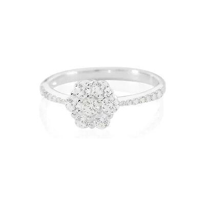 OROVIVO JAMILA Damen Ring Silber 925 Zirkonia Weiß, Ring mit Stein OROVIVO JAMILA Damen Ring Silber 925 Zirkonia Weiß, Ring mit Stein