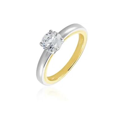 OROVIVO Damen Ring Silber Bicolor Gelb/Silber 925 Zirkonia Weiß 1,52 ct B 1,8 mm, Ring mit Stein OROVIVO Damen Ring Silber Bicolor Gelb/Silber 925 Zirkonia Weiß 1,52 ct B 1,8 mm, Ring mit Stein