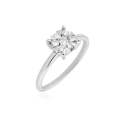OROVIVO PETALI Damen Ring Weißgold 750 (18 Karat) Diamant Weiß 0,16 ct, Ring mit Stein OROVIVO PETALI Damen Ring Weißgold 750 (18 Karat) Diamant Weiß 0,16 ct, Ring mit Stein