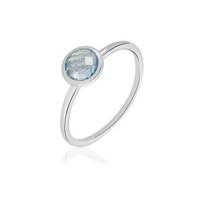 OROVIVO SINAYA Damen Ring Silber Silber 925 Topas Blau 0,920 ct Kreis, Ring mit Stein OROVIVO SINAYA Damen Ring Silber Silber 925 Topas Blau 0,920 ct Kreis, Ring mit Stein