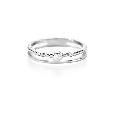 OROVIVO IRINA Damen Ring Silber 925 Zirkonia Weiß, Ring mit Stein OROVIVO IRINA Damen Ring Silber 925 Zirkonia Weiß, Ring mit Stein