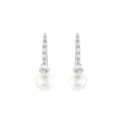 OROVIVO ANGELA Damen Ohrringe Lang Silber 925 Zuchtperle Perlmutt, Ohrringe Lang mit Stein OROVIVO ANGELA Damen Ohrringe Lang Silber 925 Zuchtperle Perlmutt, Ohrringe Lang mit Stein