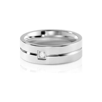 OROVIVO BOND Damen Ring Edelstahl Diamant Weiß 0,03 ct B 6 mm, Ring mit Stein OROVIVO BOND Damen Ring Edelstahl Diamant Weiß 0,03 ct B 6 mm, Ring mit Stein