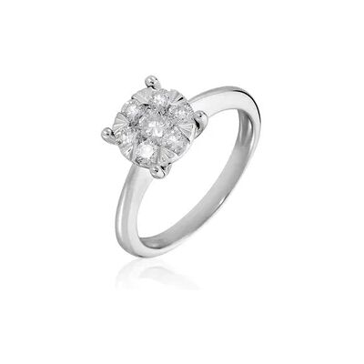 OROVIVO DREAM Damen Ring Weißgold 375 (9 Karat) Diamant Weiß 0,32 ct, Ring mit Stein OROVIVO DREAM Damen Ring Weißgold 375 (9 Karat) Diamant Weiß 0,32 ct, Ring mit Stein