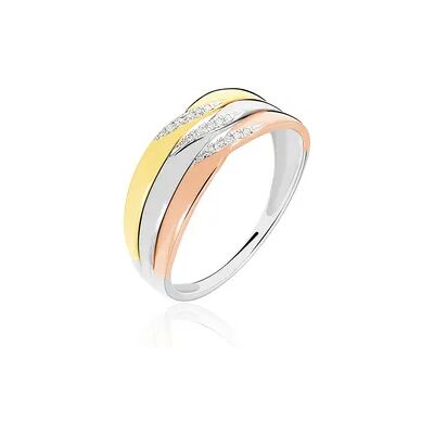 OROVIVO NESIBE Damen Ring Gold Tricolor Gold / Weiß / Rosé 375 (9 Karat) Diamant Weiß 0,02 ct, Ring mit Stein OROVIVO NESIBE Damen Ring Gold Tricolor Gold / Weiß / Rosé 375 (9 Karat) Diamant Weiß 0,02 ct, Ring mit Stein