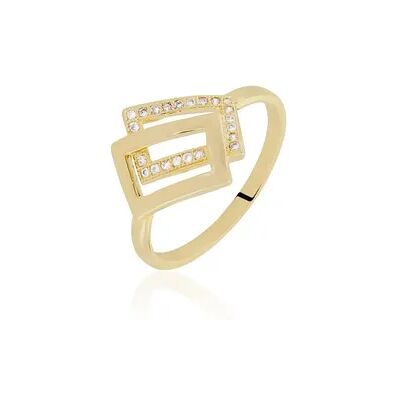 OROVIVO GLOGINA Damen Ring Vergoldet 750 Zirkonia Weiß 0,04 ct, Ring mit Stein OROVIVO GLOGINA Damen Ring Vergoldet 750 Zirkonia Weiß 0,04 ct, Ring mit Stein