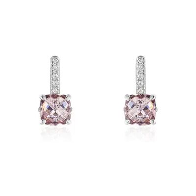 OROVIVO Rosi Damen Ohrringe Lang Silber Silber 925 Zirkonia Rosé Hexagon, Ohrringe Lang mit Stein OROVIVO Rosi Damen Ohrringe Lang Silber Silber 925 Zirkonia Rosé Hexagon, Ohrringe Lang mit Stein