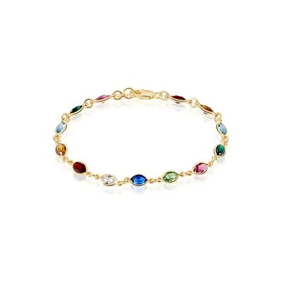 OROVIVO ILVAAE 1 Damen Armband Vergoldet 750 Kristall Multicolour, Armband mit Stein OROVIVO ILVAAE 1 Damen Armband Vergoldet 750 Kristall Multicolour, Armband mit Stein