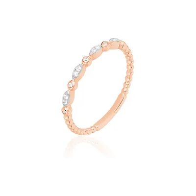 OROVIVO Damen Ring Rosegold 375 (9 Karat) Zirkonia Weiß 0,11 ct, Ring mit Stein OROVIVO Damen Ring Rosegold 375 (9 Karat) Zirkonia Weiß 0,11 ct, Ring mit Stein