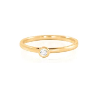 OROVIVO ESTELLE Damen Ring Gold 585 (14 Karat) Diamant Weiß 0,05 ct B 1,5 mm, Ring mit Stein OROVIVO ESTELLE Damen Ring Gold 585 (14 Karat) Diamant Weiß 0,05 ct B 1,5 mm, Ring mit Stein