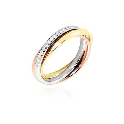OROVIVO SERENE Damen Ring Gold Tricolor Gold / Weiß / Rosé 585 (14 Karat) Diamant Weiß 0,13 ct, Ring mit Stein OROVIVO SERENE Damen Ring Gold Tricolor Gold / Weiß / Rosé 585 (14 Karat) Diamant Weiß 0,13 ct, Ring mit Stein
