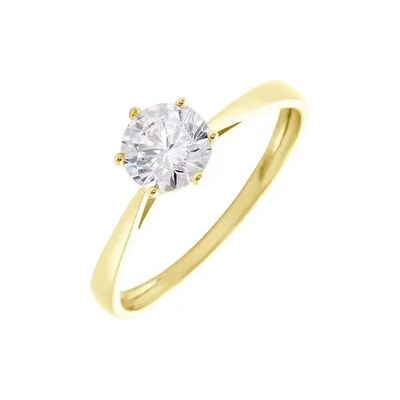 OROVIVO KRAPPE 6 Damen Ring Gold 375 (9 Karat) Zirkonia Weiß 1,480 ct, Ring mit Stein OROVIVO KRAPPE 6 Damen Ring Gold 375 (9 Karat) Zirkonia Weiß 1,480 ct, Ring mit Stein