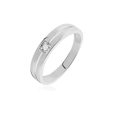 OROVIVO Vienna Damen Ring Weißgold 375 (9 Karat) Diamant Weiß 0,020 ct Viereck, Ring mit Stein OROVIVO Vienna Damen Ring Weißgold 375 (9 Karat) Diamant Weiß 0,020 ct Viereck, Ring mit Stein