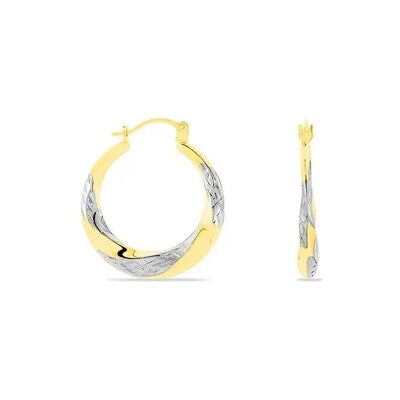 OROVIVO HANNELORE 26 Damen Creolen Gold Bicolor 375 (9 Karat) B 0,6 mm, Creolen ohne Stein OROVIVO HANNELORE 26 Damen Creolen Gold Bicolor 375 (9 Karat) B 0,6 mm, Creolen ohne Stein