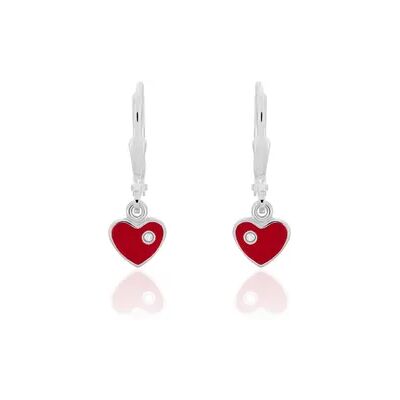 OROVIVO HELMI HERZ Kinder Ohrringe Lang Silber 925 Herz, Ohrringe Lang ohne Stein OROVIVO HELMI HERZ Kinder Ohrringe Lang Silber 925 Herz, Ohrringe Lang ohne Stein