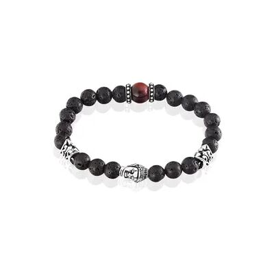 OROVIVO Herren Armband Edelstahl Lavastein Schwarz, Armband mit Stein OROVIVO Herren Armband Edelstahl Lavastein Schwarz, Armband mit Stein