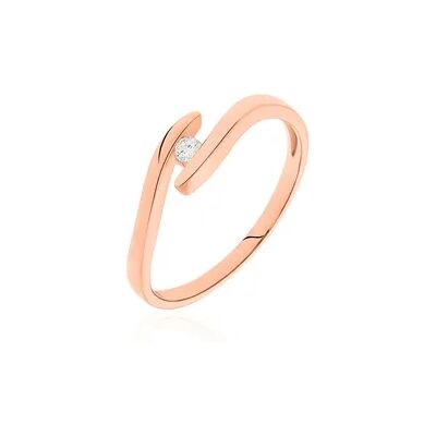 OROVIVO Curonda Damen Ring Rosegold 375 (9 Karat) Diamant Weiß 0,05 ct, Ring mit Stein OROVIVO Curonda Damen Ring Rosegold 375 (9 Karat) Diamant Weiß 0,05 ct, Ring mit Stein