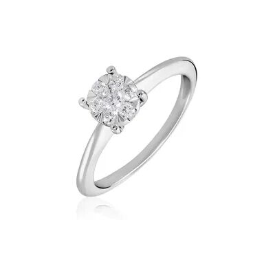 OROVIVO DREAM Damen Ring Weißgold 375 (9 Karat) Diamant Weiß 0,14 ct, Ring mit Stein OROVIVO DREAM Damen Ring Weißgold 375 (9 Karat) Diamant Weiß 0,14 ct, Ring mit Stein