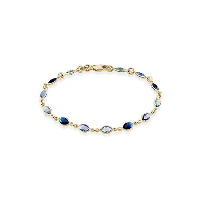 OROVIVO ILVAAE Damen Armband Vergoldet 750 Kristall Blau, Armband mit Stein OROVIVO ILVAAE Damen Armband Vergoldet 750 Kristall Blau, Armband mit Stein