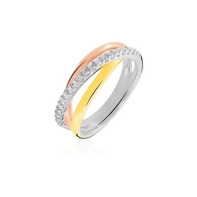 OROVIVO CELESTE Damen Ring Silber Tricolor 925 Zirkonia Weiß 0,63 ct B 7 mm, Ring mit Stein OROVIVO CELESTE Damen Ring Silber Tricolor 925 Zirkonia Weiß 0,63 ct B 7 mm, Ring mit Stein