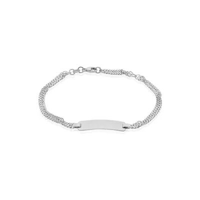 OROVIVO SINGAPUR S ID Unisex ID Armband Silber 925 Rechteckig B 3,4 mm, ID Armband ohne Stein OROVIVO SINGAPUR S ID Unisex ID Armband Silber 925 Rechteckig B 3,4 mm, ID Armband ohne Stein