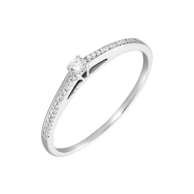 OROVIVO ALEXANDRA Damen Ring Weißgold 375 (9 Karat) Diamant Weiß 0,04 ct, Ring mit Stein OROVIVO ALEXANDRA Damen Ring Weißgold 375 (9 Karat) Diamant Weiß 0,04 ct, Ring mit Stein