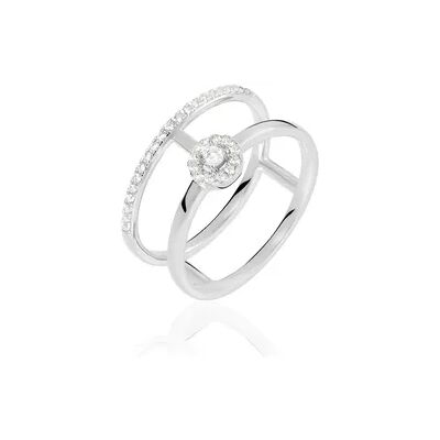 OROVIVO SOPHIA Damen Ring Weißgold 375 (9 Karat) Zirkonia Weiß 0,12 ct, Ring mit Stein OROVIVO SOPHIA Damen Ring Weißgold 375 (9 Karat) Zirkonia Weiß 0,12 ct, Ring mit Stein