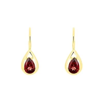 OROVIVO RONJA Damen Ohrringe Lang Gold 333 (8 Karat) Granat Rot Tropfen, Ohrringe Lang mit Stein OROVIVO RONJA Damen Ohrringe Lang Gold 333 (8 Karat) Granat Rot Tropfen, Ohrringe Lang mit Stein