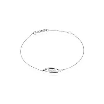 OROVIVO DELPHINE Damen Armband Weißgold 375 (9 Karat) Diamant Weiß 0,03 ct Oval, Armband mit Stein OROVIVO DELPHINE Damen Armband Weißgold 375 (9 Karat) Diamant Weiß 0,03 ct Oval, Armband mit Stein