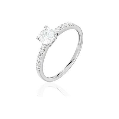 OROVIVO Damen Ring Weißgold 375 (9 Karat) Zirkonia Weiß 0,940 ct, Ring mit Stein OROVIVO Damen Ring Weißgold 375 (9 Karat) Zirkonia Weiß 0,940 ct, Ring mit Stein