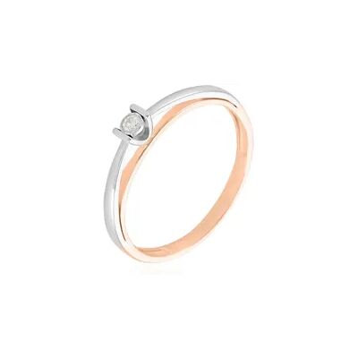 OROVIVO MICHAELA OV Damen Ring Gold Bicolor 375 (9 Karat) Diamant Weiß 0,04 ct, Ring mit Stein OROVIVO MICHAELA OV Damen Ring Gold Bicolor 375 (9 Karat) Diamant Weiß 0,04 ct, Ring mit Stein