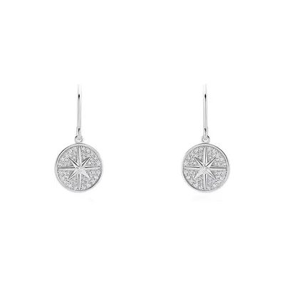 OROVIVO LAYNE Damen Ohrringe Lang Silber 925 Zirkonia Weiß 0,05 ct Kreis, Ohrringe Lang mit Stein OROVIVO LAYNE Damen Ohrringe Lang Silber 925 Zirkonia Weiß 0,05 ct Kreis, Ohrringe Lang mit Stein