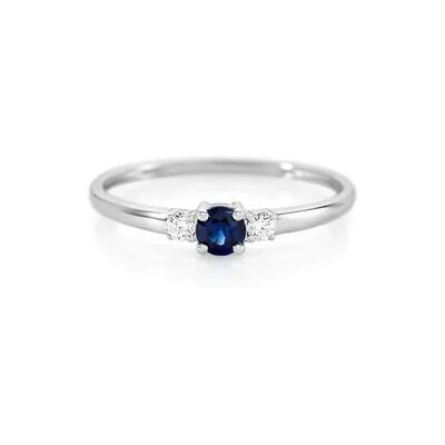 OROVIVO ELISABETH Damen Ring Weißgold 585 (14 Karat) Saphir Blau 0,27 ct, Ring mit Stein OROVIVO ELISABETH Damen Ring Weißgold 585 (14 Karat) Saphir Blau 0,27 ct, Ring mit Stein