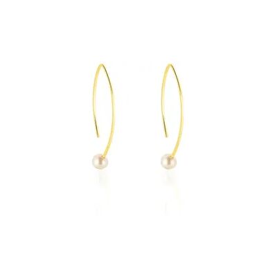 OROVIVO HESSA Damen Ohrringe Lang Gold 375 (9 Karat) Zuchtperle Perlmutt, Ohrringe Lang mit Stein OROVIVO HESSA Damen Ohrringe Lang Gold 375 (9 Karat) Zuchtperle Perlmutt, Ohrringe Lang mit Stein