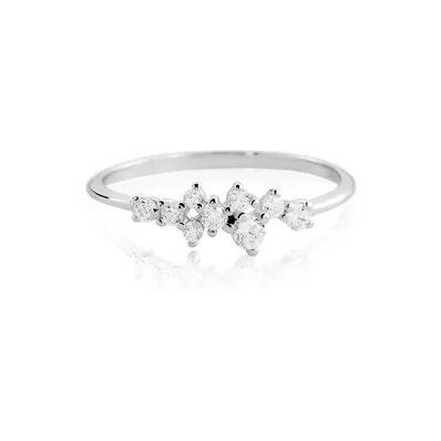 OROVIVO ISEN Damen Ring Silber 925 Zirkonia Weiß 0,01 ct, Ring mit Stein OROVIVO ISEN Damen Ring Silber 925 Zirkonia Weiß 0,01 ct, Ring mit Stein